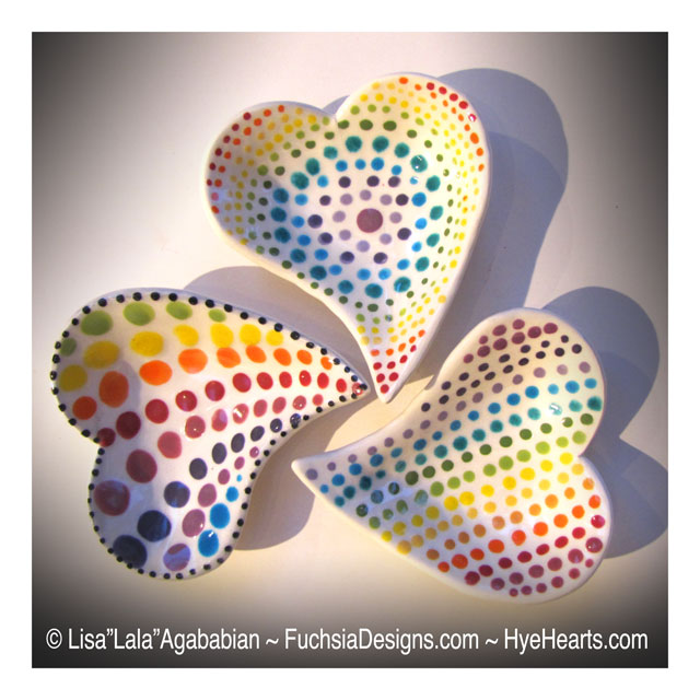 2018 4x4.5 Heart shaped Dot Dishes