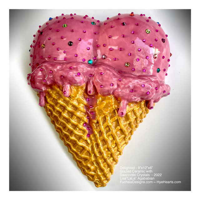 2022 Delighted Ceramic Heart Sculpture