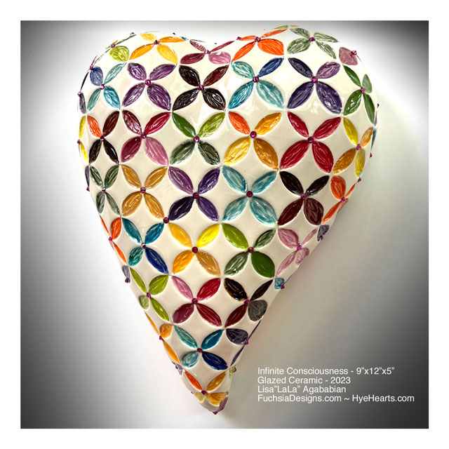 2023 Infinite Consciousness Large Ceramic Heart Wall Sculpture