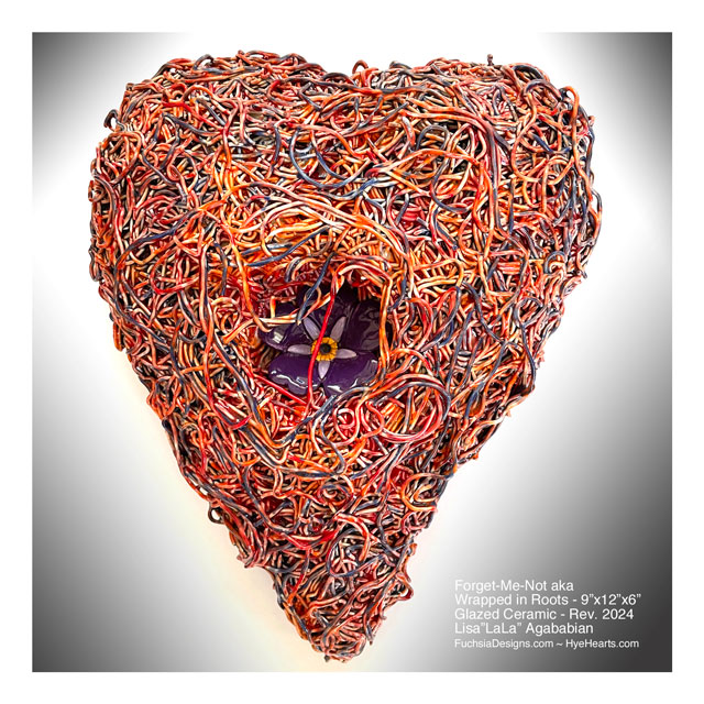 2024 Forget Me Not Large Ceramic Heart Sculpture