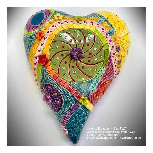 2024 Joyous Elevation Large Ceramic Heart Sculpture