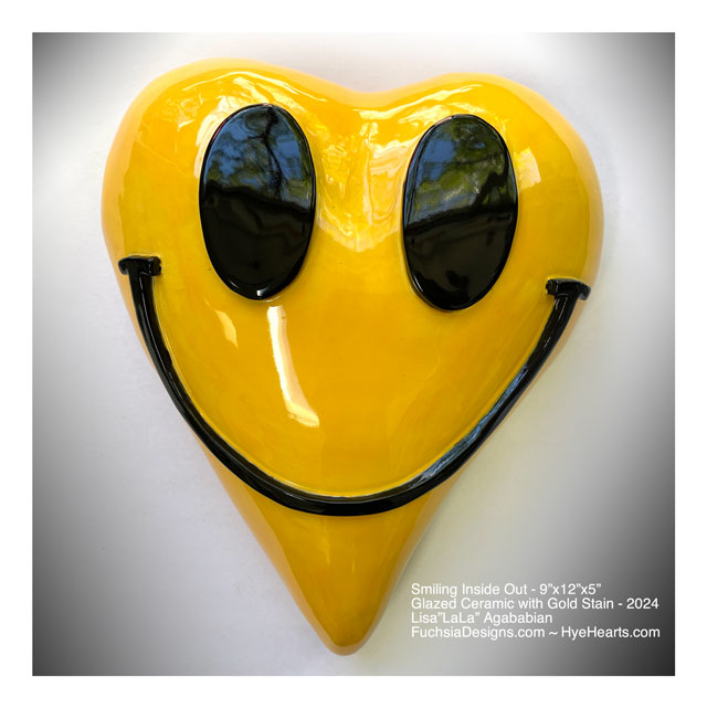 2024 Smiling Inside Out Large Ceramic Heart Sculpture
