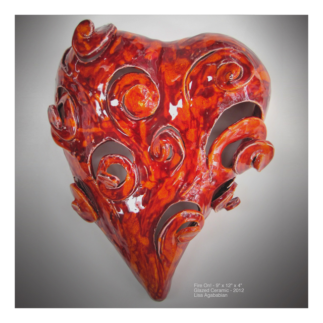 2012 Fire ON!  Large Heart Wall Sculpture