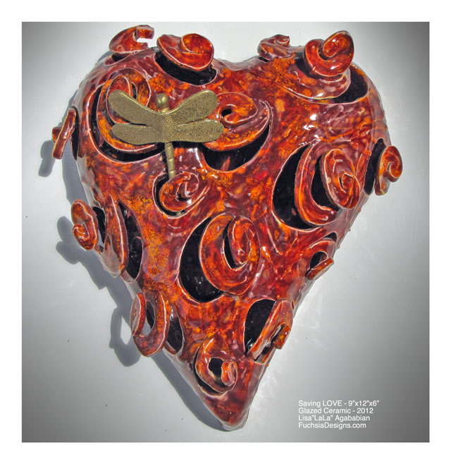 2012 Saving Love Large Heart Wall Sculpture