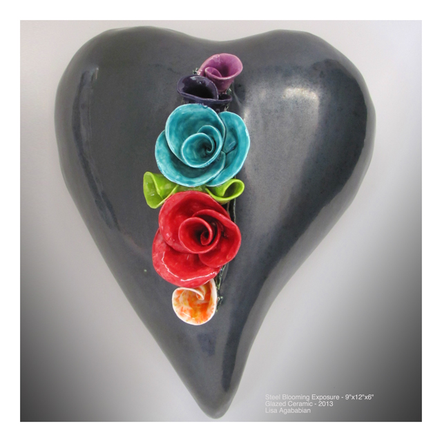 Steel Blooming Exposure Large Heart Wall Hanging