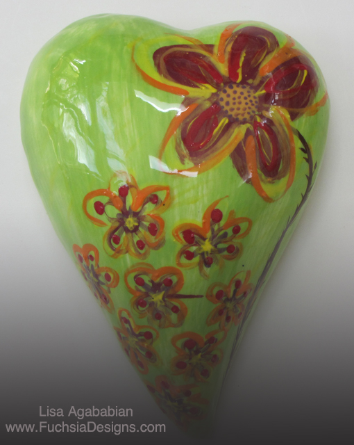 Small flower painted heart