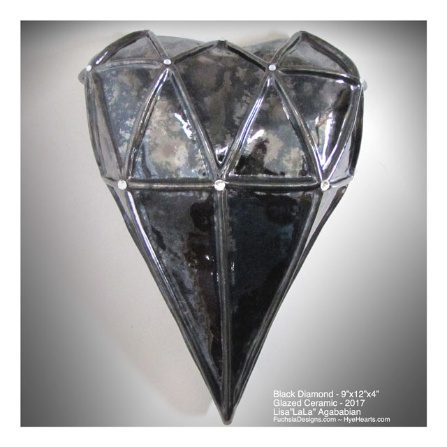 2017 Black Diamond Large Heart Wall Sculpture
