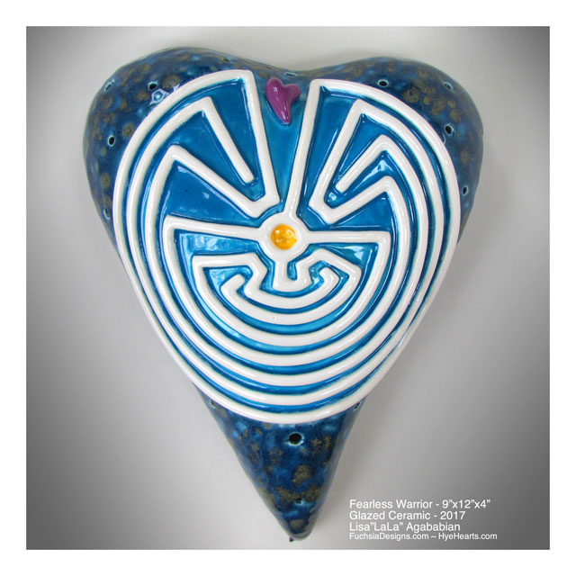 2017 Fearless Warrior Large Heart Wall Sculpture