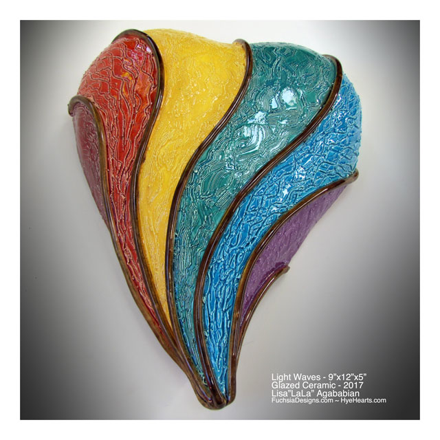 2017 Light Waves Large Ceramic Heart Wall Hanging