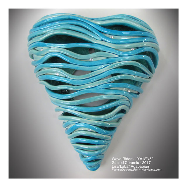 2017 Wave Riders Large Heart Wall Sculpture