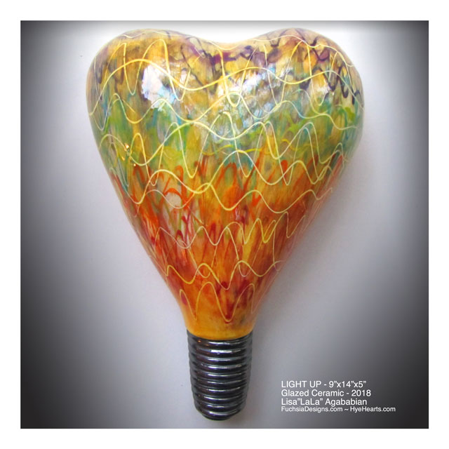 2018 Light Up Ceramic Heart Sculpture