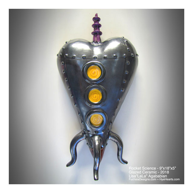 2018 Rocket Science Ceramic Heart Wall Sculpture