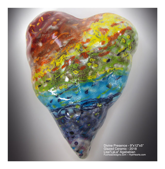 2019 Divine Presence Large Ceramic Heart Wall Sculpture
