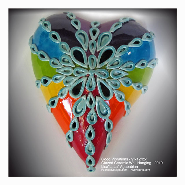 2019 Good Vibrations Ceramic Heart Wall Hanging