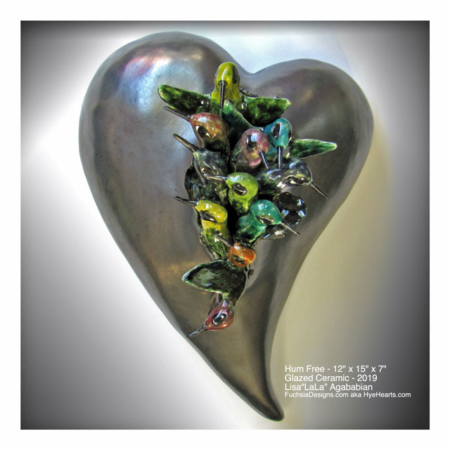2019 Hum Free Ceramic Heart Wall Sculpture