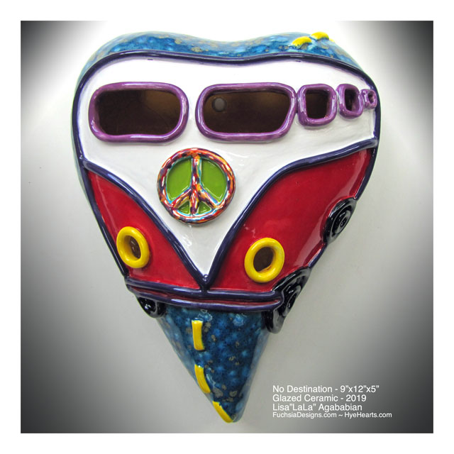 2019 No Destination Ceramic Heart Wall Scupture