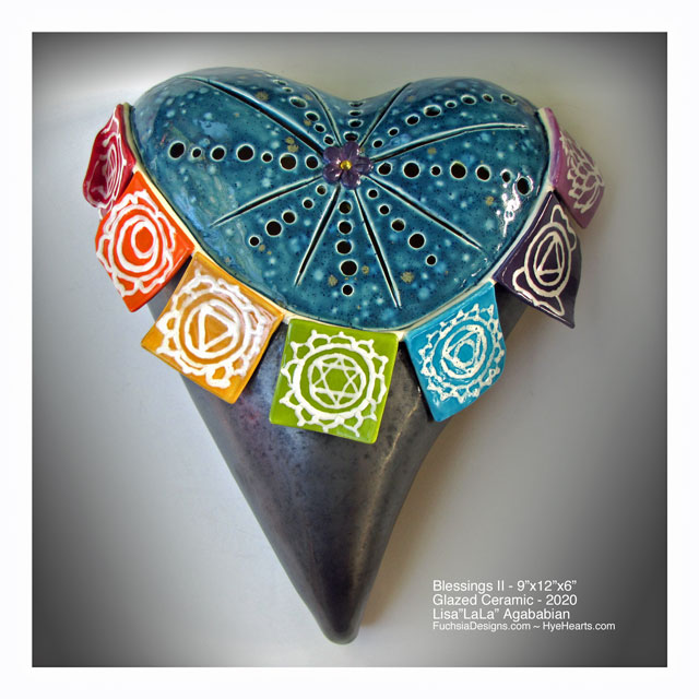 2020 Blessings II Ceramic Heart Wall Sculpture