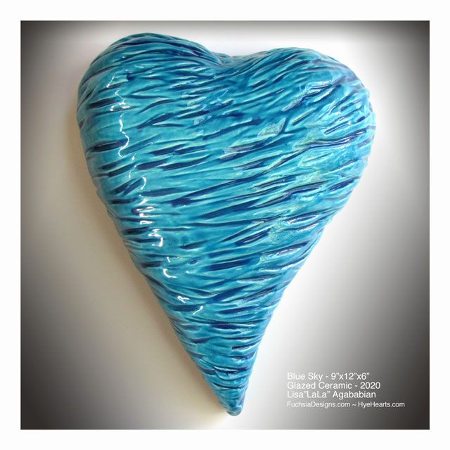 2020 Blue Sky Large Ceramic Heart Wall Hanging