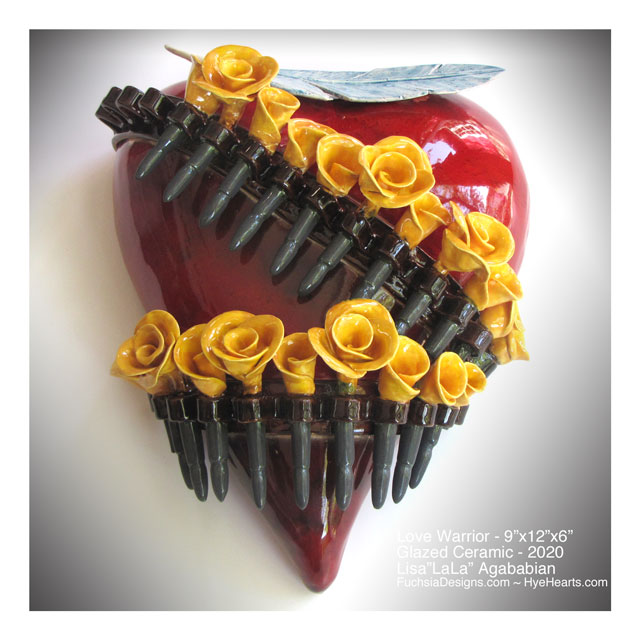 2020 Love Warrior Ceramic Heart Wall Sculpture