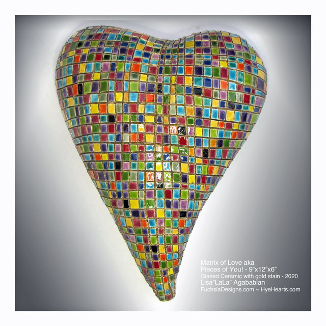 2020 Matrix of Love aka Pieces of YOU Large Ceramic Heart Wall Scupture