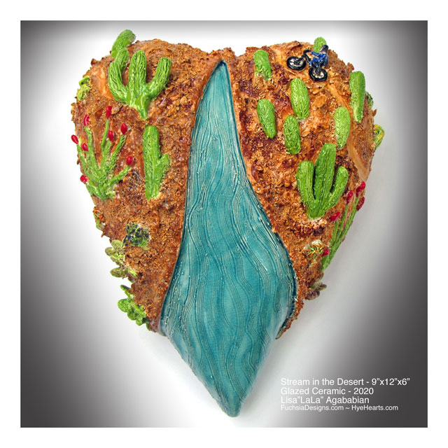 2020 Stream In The Desert Large Heart Wall Sculpture