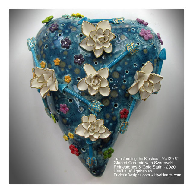 2020 Transforming The Kleshas Ceramic Heart Wall Sculpture