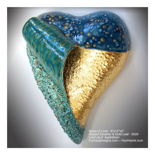 2020 Wave of Love Ceramic Heart Wall Sculpture