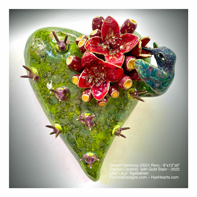 2022 Desert Harmony (2021Rev) Large Ceramic Heart Wall Sculpture