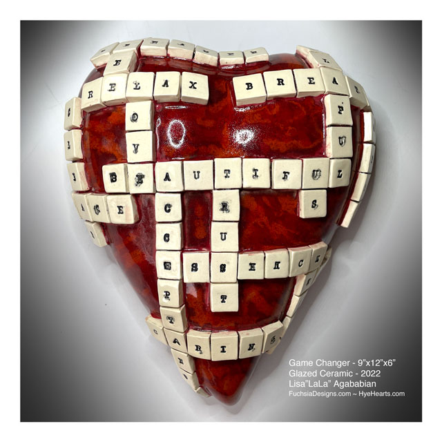 2022 Game Changer Large Ceramic Heart Wall Sculpture