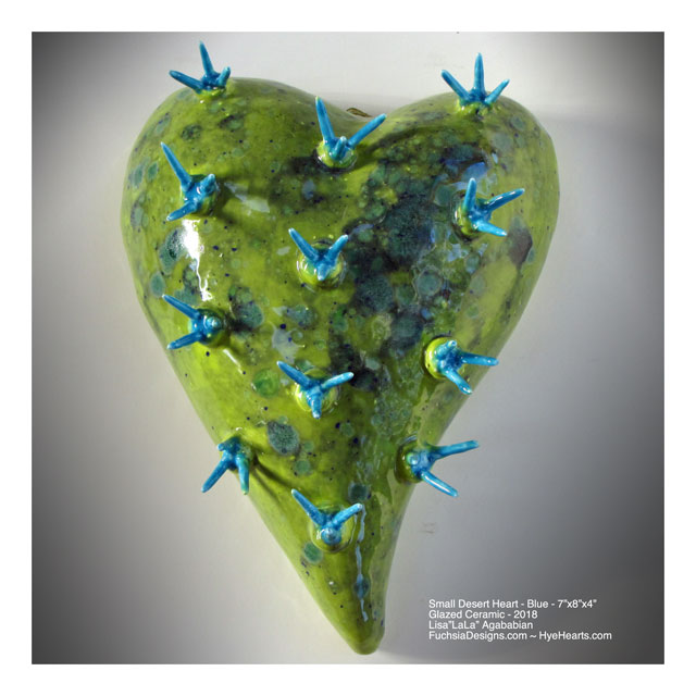 Small Desert Heart with Blue Spikes