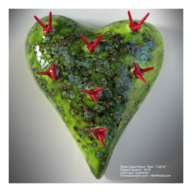 Small Desert Heart with Red Spikes