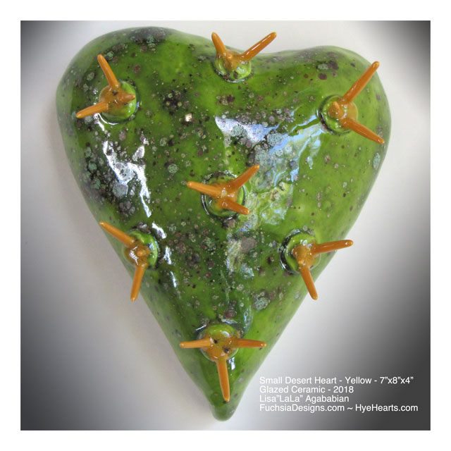Small Desert Heart with Yellow Spikes