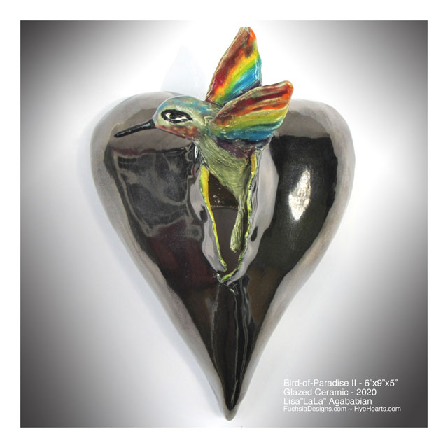 2020 Small Metallic Bird of Paradise II Wall Sculpture